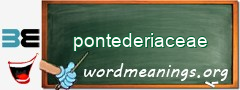 WordMeaning blackboard for pontederiaceae